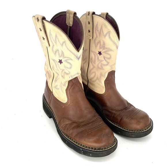 Ariat Fatbaby Western Cowboy Boots Brown Leather Women's Size 9 - Picture 1 of 10